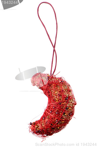 Image of Red Christmas moon decoration