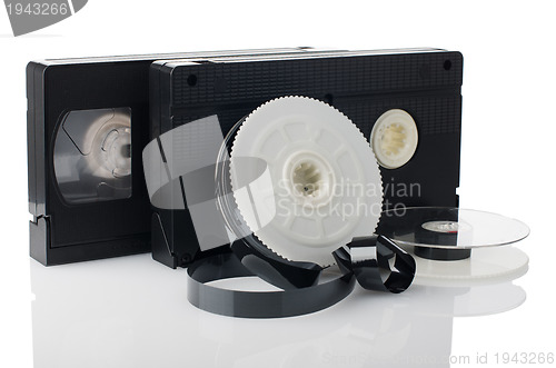 Image of Two videotapes and reel