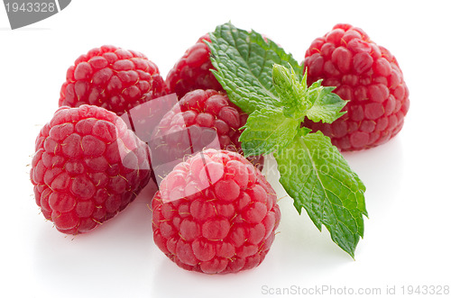 Image of Ripe red raspberry