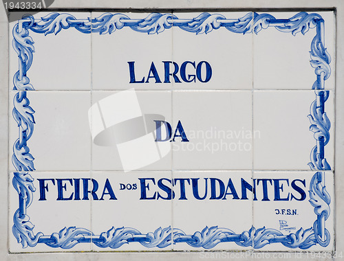 Image of Ceramic sign in Coimbra, Portugal