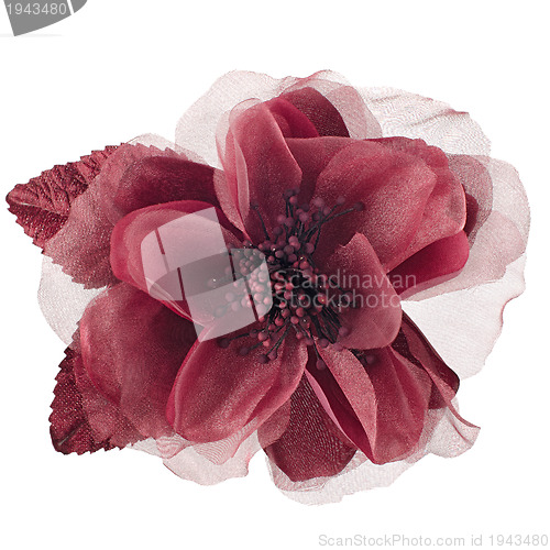 Image of Red fabric flower