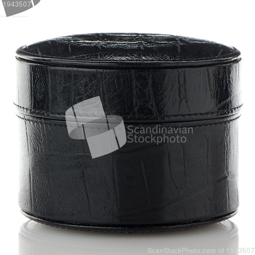 Image of Black leather jewelery box