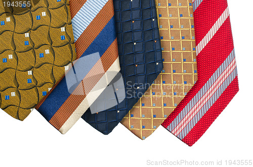 Image of Closeup of five ties