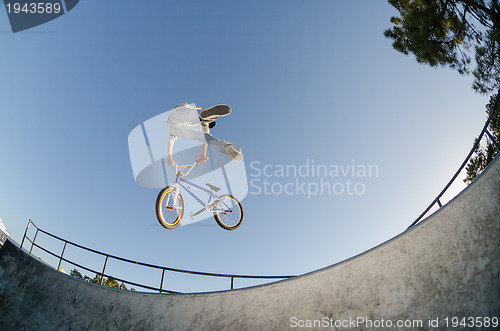 Image of BMX Bike Stunt tail whip