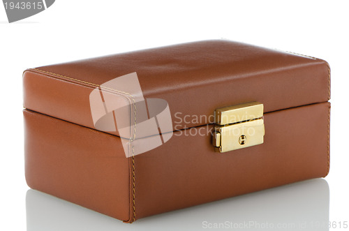 Image of Brown leather jewelery box