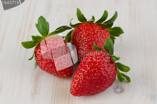 Image of Three fresh strawberries
