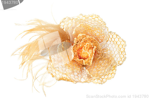 Image of Yellow fabric flower
