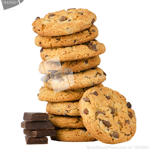 Image of Chocolate chip cookies with chocolate parts