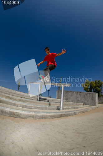 Image of Skateboarder on a slide