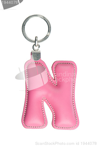 Image of Leather keychain with letter N