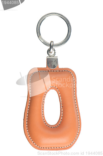 Image of Leather keychain with letter O
