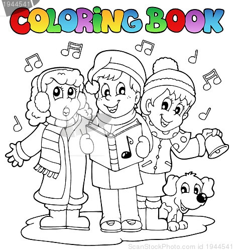 Image of Coloring book carol singing theme 1
