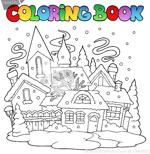 Image of Coloring book winter town image 1