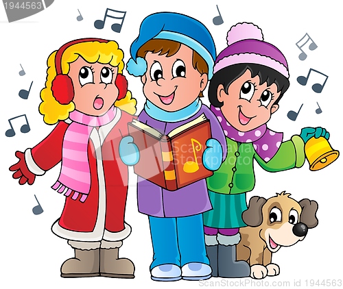 Image of Christmas carol singers theme 1