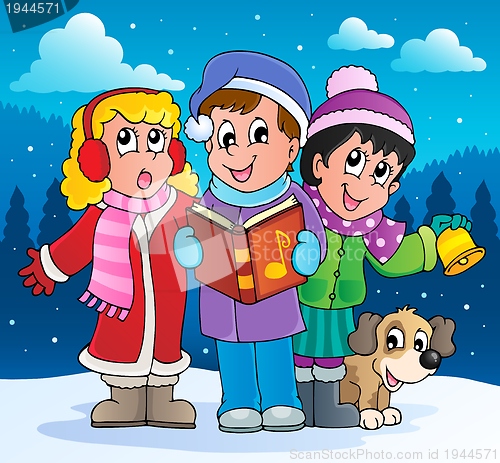 Image of Christmas carol singers theme 2