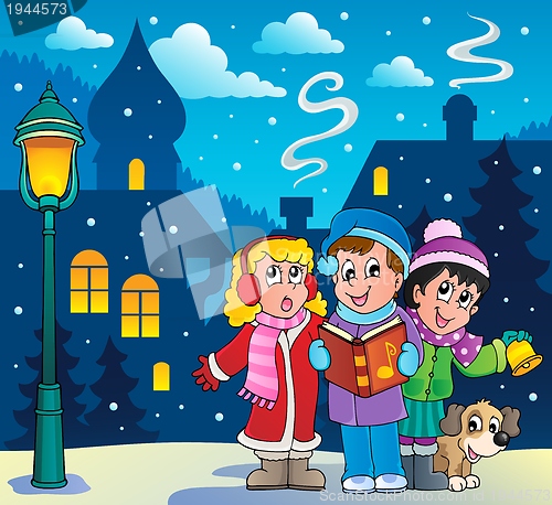 Image of Christmas carol singers theme 3