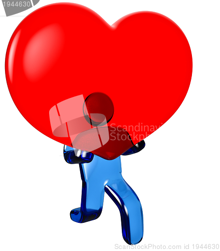 Image of man with red heart