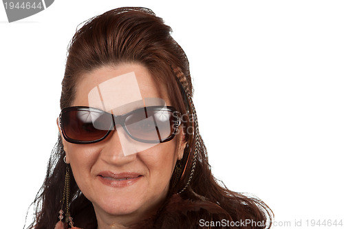 Image of Middle Aged Woman with Sunglasses