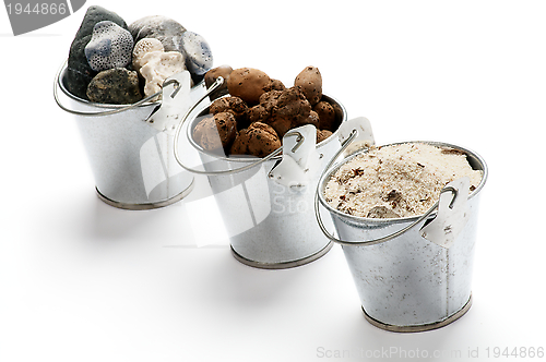 Image of Buckets with Gravel, Sand and Stones