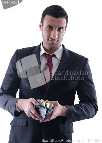 Image of Business man holding money