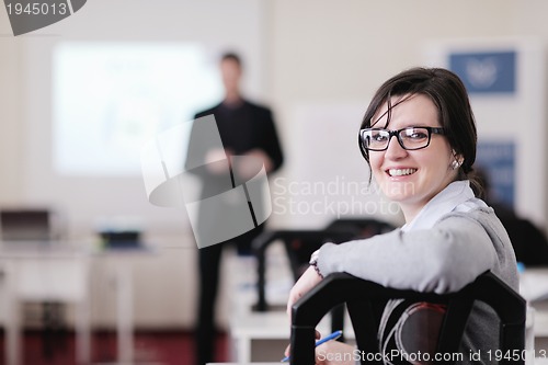 Image of business people group on seminar