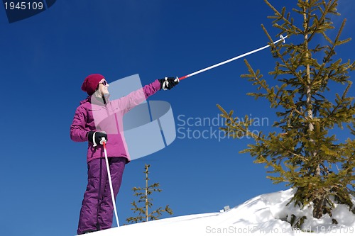 Image of winter woman ski