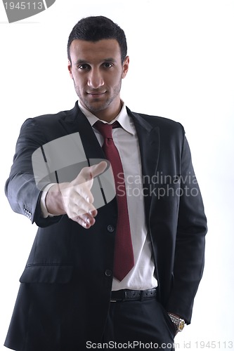 Image of business man giving you a hand shake