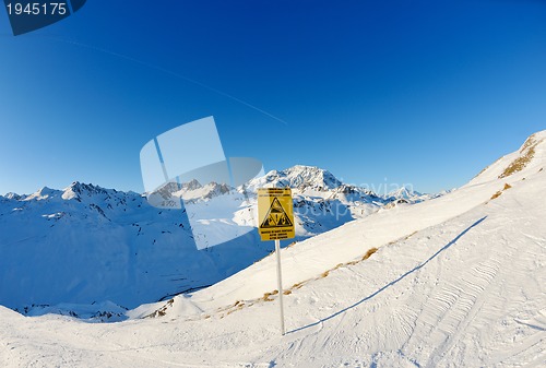 Image of High mountains under snow in the winter