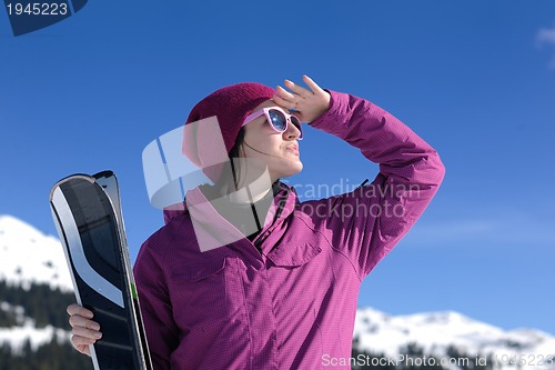 Image of winter woman ski