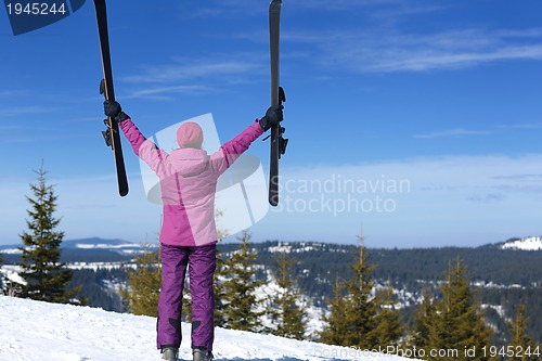 Image of winter woman ski