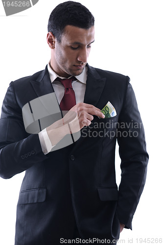 Image of Business man holding money