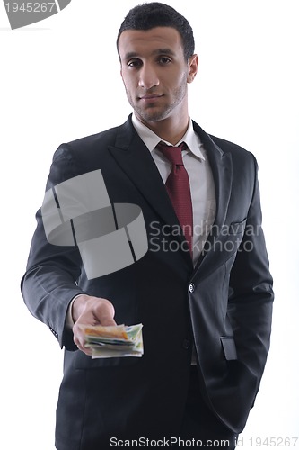 Image of Business man holding money