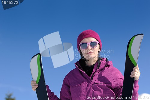 Image of winter woman ski