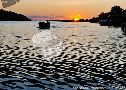 Image of sunset on river