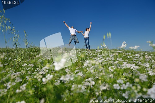 Image of happy couple in wheat field