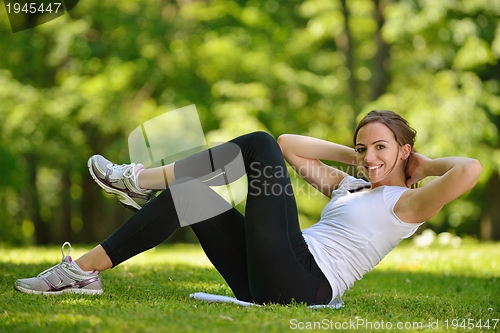 Image of Young couple jogging