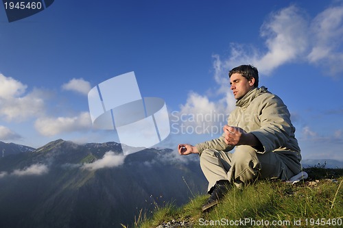 Image of fresh sunrise at mountain