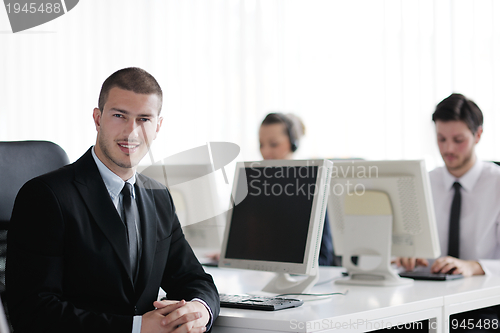 Image of business people group working in customer and helpdesk office