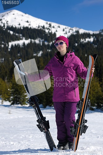 Image of winter woman ski