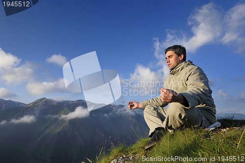 Image of fresh sunrise at mountain