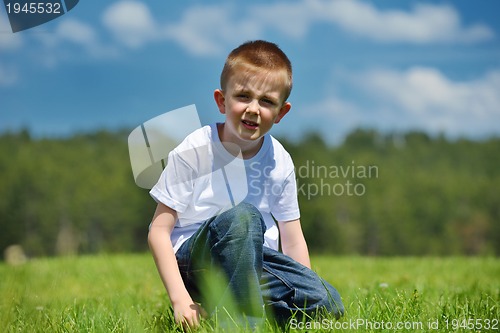 Image of happy kids group  have fun in nature