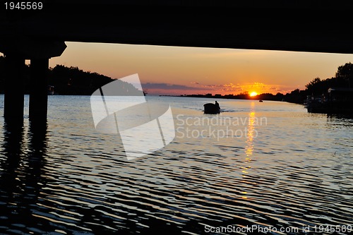 Image of sunset on river