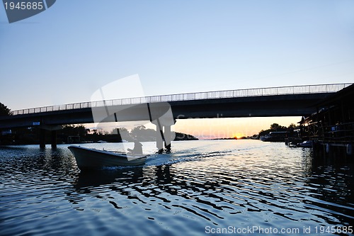 Image of sunset on river