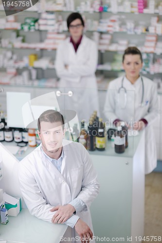 Image of pharmacy drugstore people team