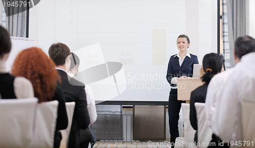 Image of business woman giving presentation