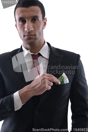 Image of Business man holding money