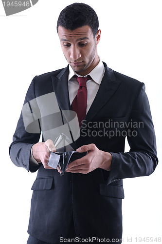 Image of Business man holding money