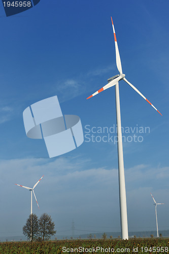 Image of wind turbine generating eco electricity