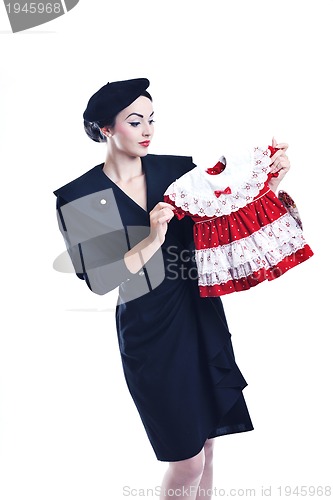 Image of beautiful young woman isolated on white