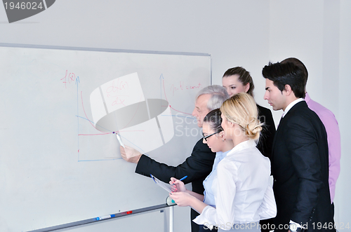 Image of Senior business man giving a presentation